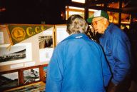 Charlie Burton discusses the CCC exhibit at Evergreen Earth Day.